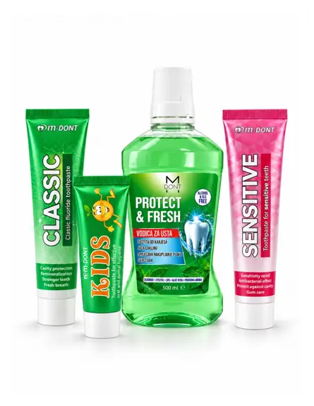 Family Set - Classic, Sensitive i Kids pasta + Vodica za ispiranje