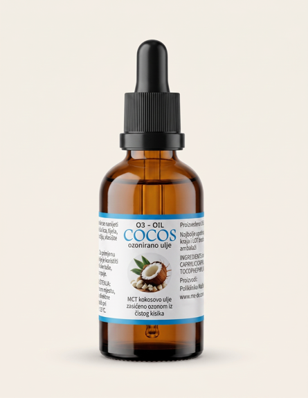 O3 COCONUT OIL - Kokosovo ulje zasićeno ozonom iz čistog kisika, za primjenu na koži, pipeta, 50 ml