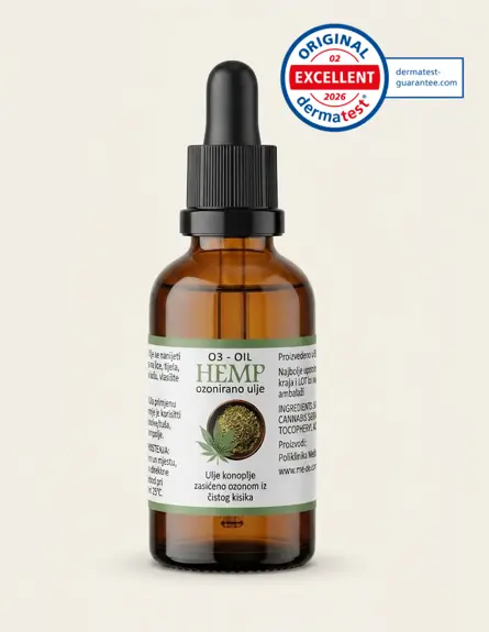 O3 HEMP OIL - Ulje konoplje zasićeno ozonom iz čistog kisika, za primjenu na koži, pipeta, 50 ml