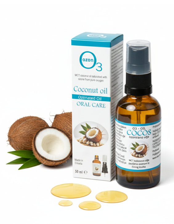 O3 COCONUT OIL - Kokosovo ulje zasićeno ozonom iz čistog kisika, za oralnu primjenu, sprej, 50 ml - Slika 3
