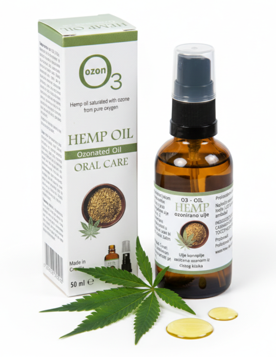 O3 HEMP OIL - Ulje konoplje zasićeno ozonom iz čistog kisika, za oralnu primjenu, sprej, 50 ml - Slika 3