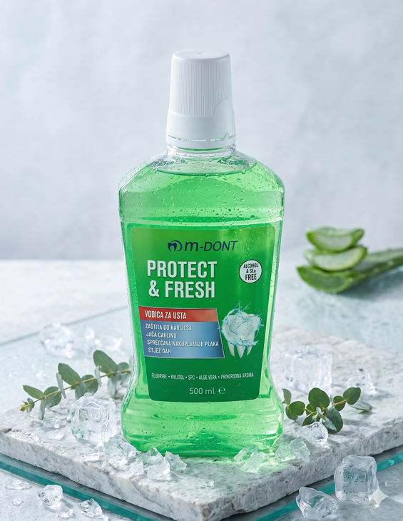 PROTECT & FRESH vodica za ispiranje usta, 500ml - Slika 3